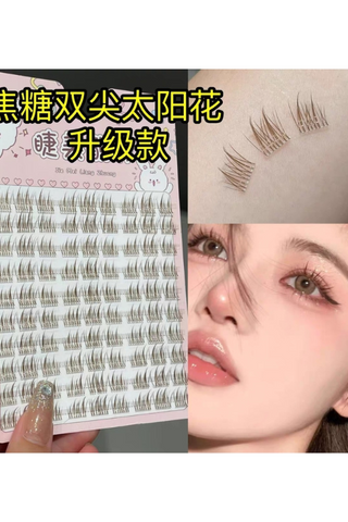 DDT GLUE FREE FALSE EYELASHES 15 PAIRS (2 SUNFLOWER CARAMEL)